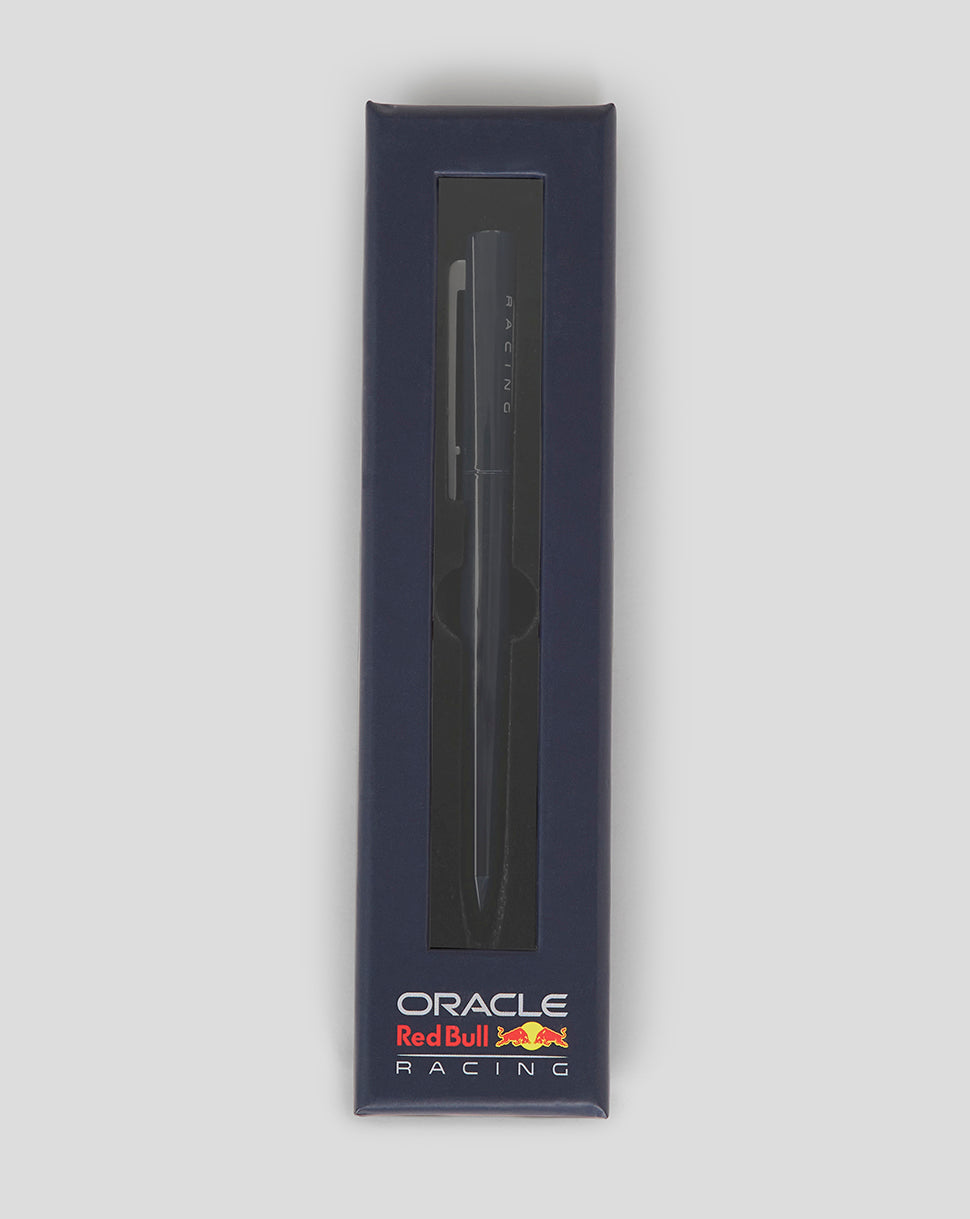 Oracle Red Bull Racing Night Sky pen in navy box with a clear window showing the pen.