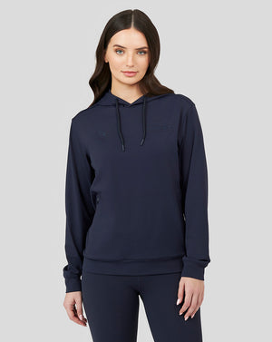 Woman in Night Sky navy Oracle Red Bull Racing overhead hoodie with drawstrings