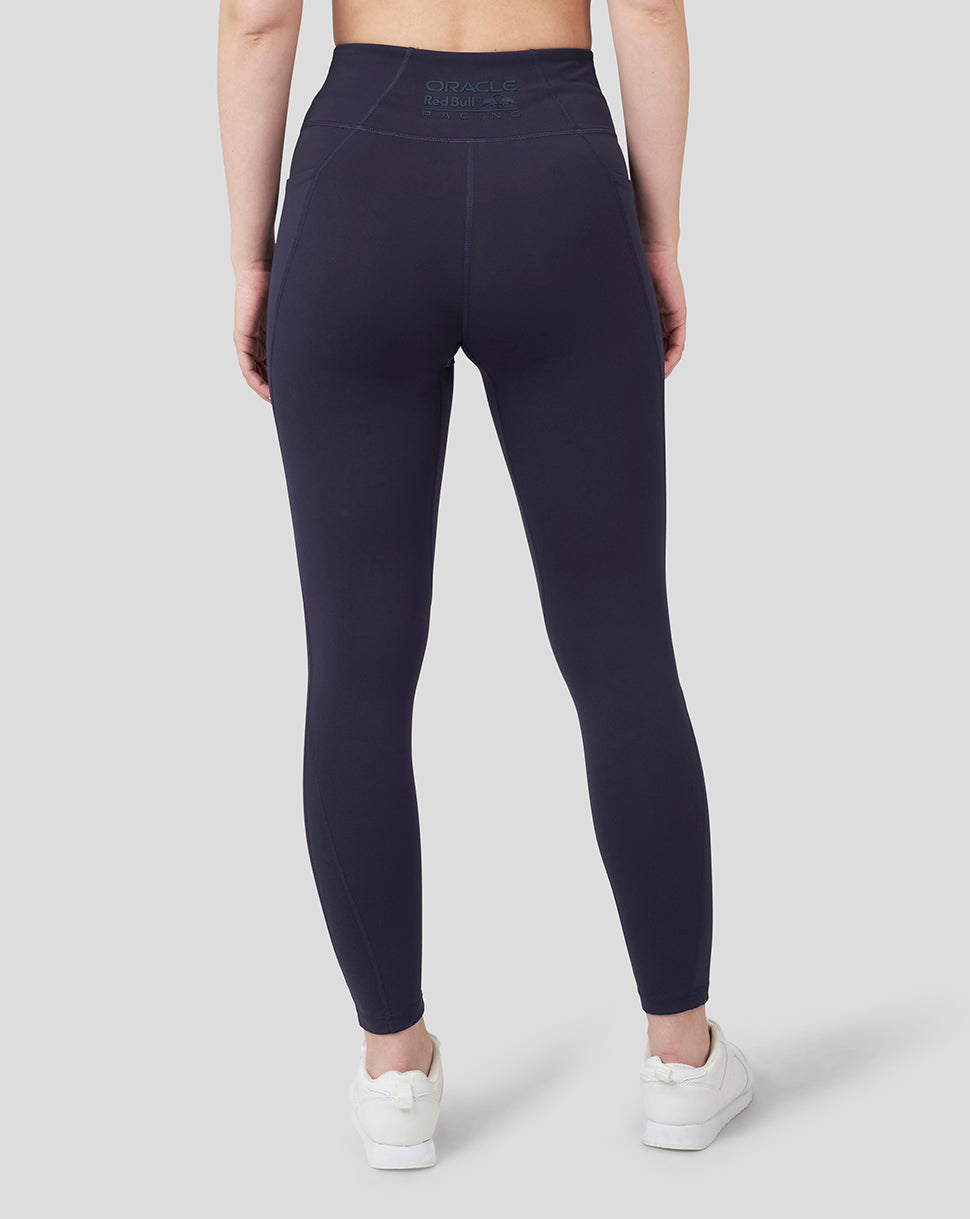 Back view of Oracle Red Bull Racing Night Sky running leggings with logo on the waistband.