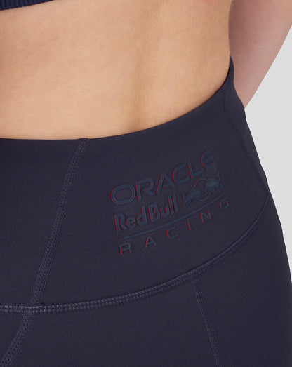 Close-up of navy waistband with Oracle Red Bull Racing branding and stitched seam