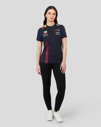 Model wearing Oracle Red Bull Racing Set Up T Shirt Night Sky with sponsor logos