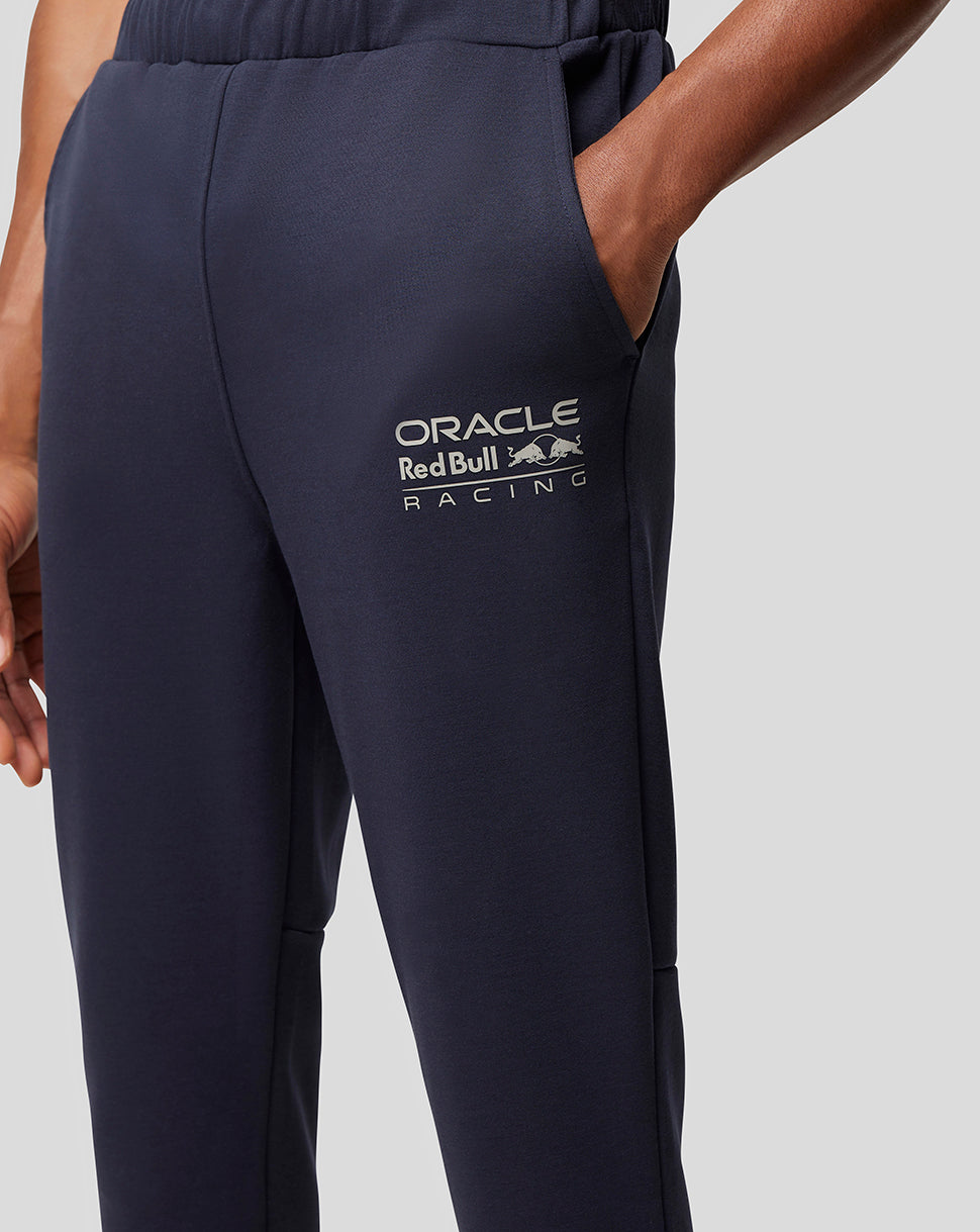 Back view of navy lifestyle pant with Oracle Red Bull Racing logo on the left hip