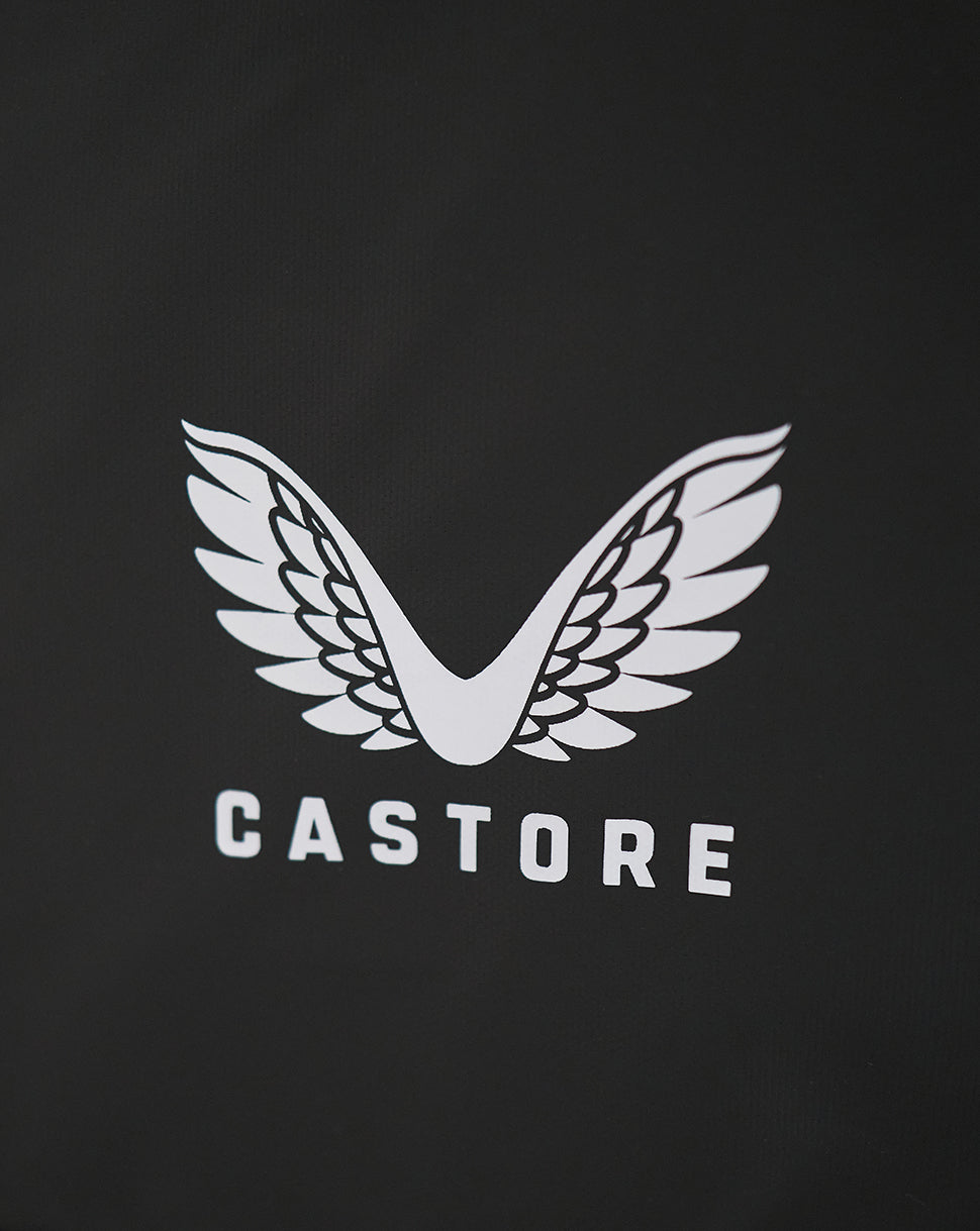 Black active holdall with white winged Castore logo