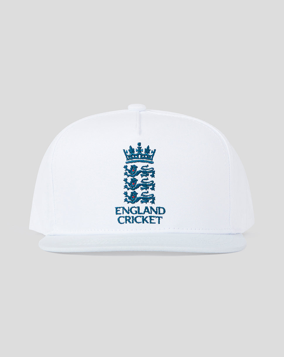 White England Cricket cap with teal embroidered crest on front