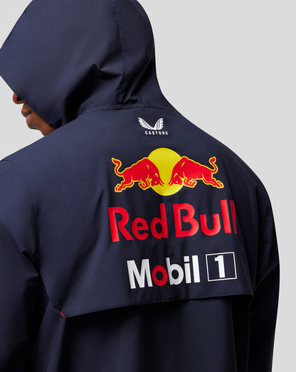 Night Sky navy water resistant jacket with Red Bull branding and sponsor logos on the back