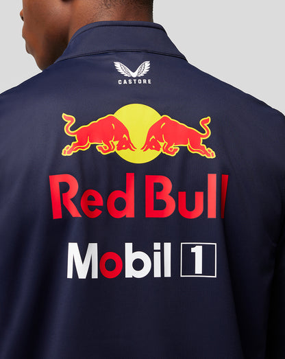 Back view of navy Night Sky gilet with large Red Bull logo across the back and Castore emblem at the collar.