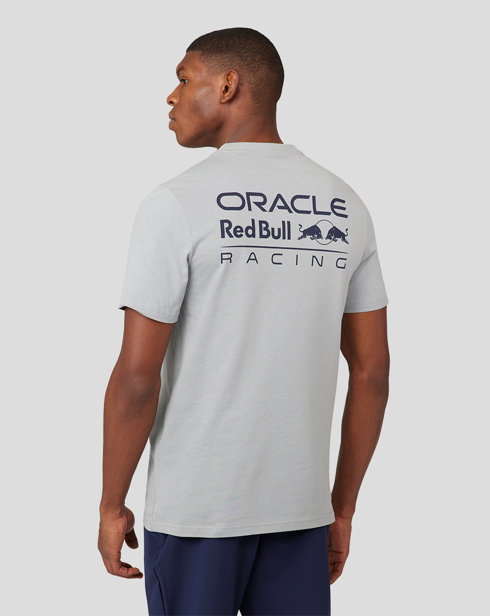 Grey Oracle Red Bull Racing Core T-shirt unisex back view with large back logo