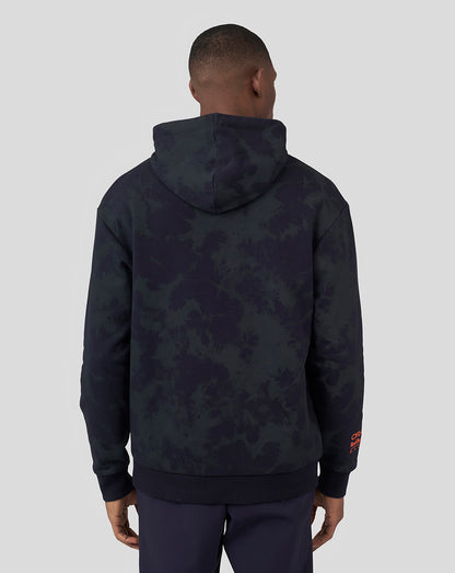 Back view of Max Verstappen Oracle Red Bull Racing hoodie in dark camouflage on a model